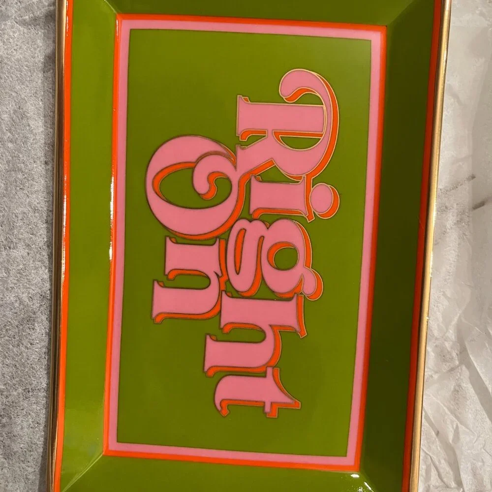 Jonathan Adler Right‎ On Rectangle Tray Deep Thoughts Porcelain Decor